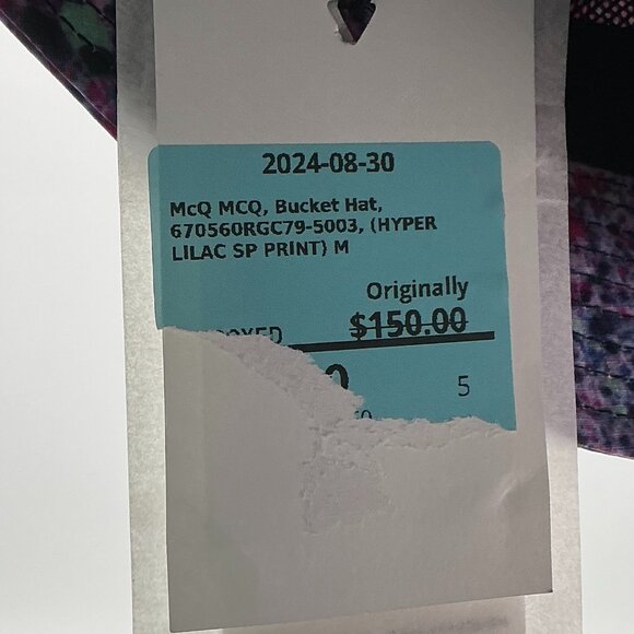 MCQ By Alexander McQueen Purple Hyper Speckle Women\'s Size M Bucket Hat NWT